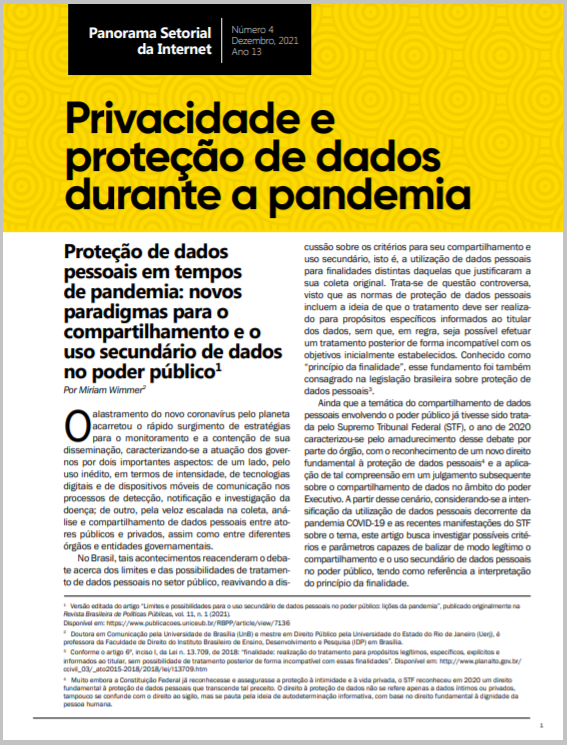 Ano XIII - N. 4 - Privacidade e proteção de dados durante a pandemia